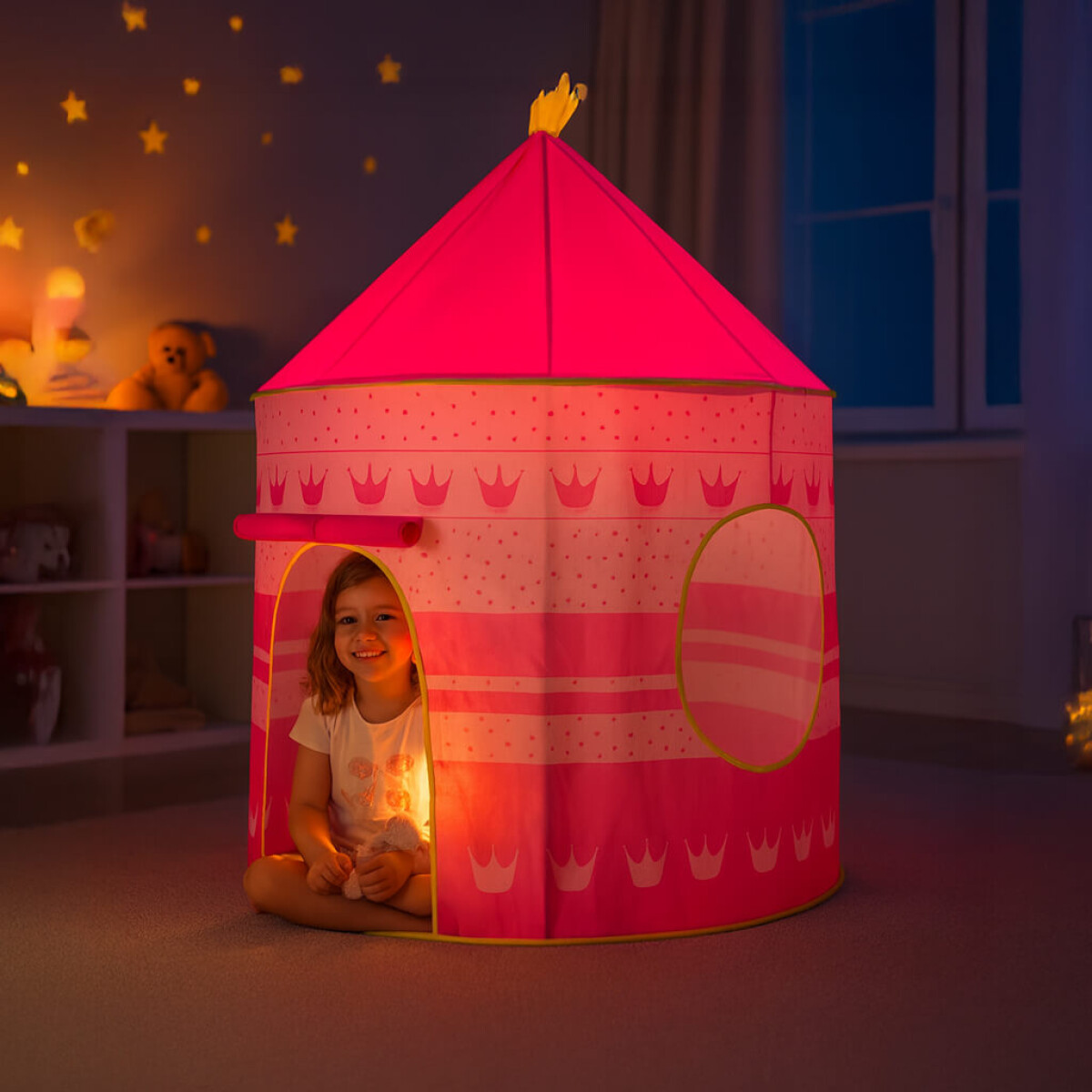 Carpa Infantil IMBACK IBK-CAR002 | Castillo Princesa o Espacial, 135 x 105 cm, Plegable y Resistente Rosa 