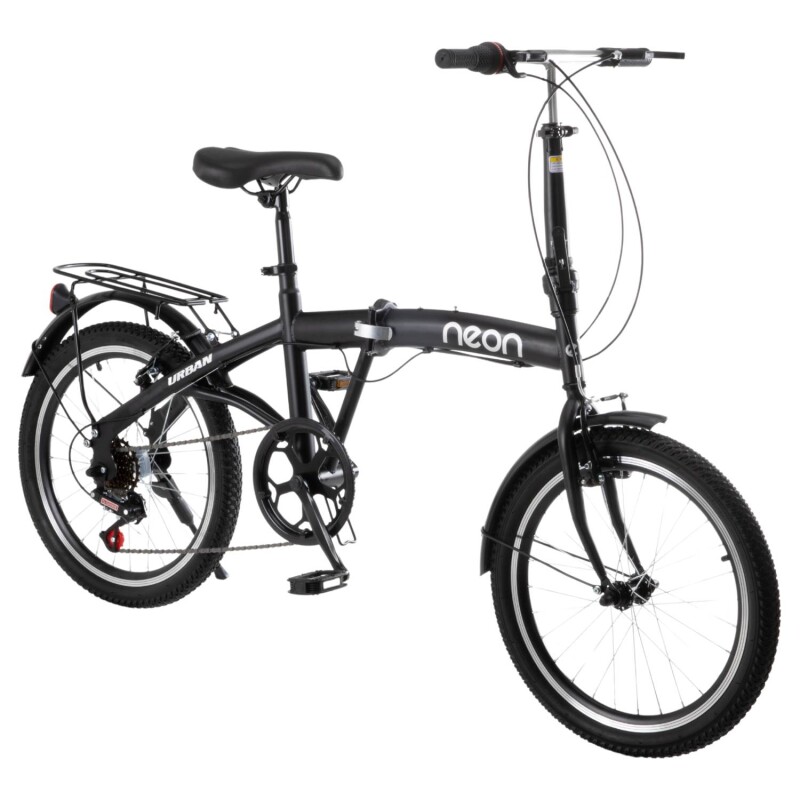 Bicicleta Plegable Rodado 20 Shimano Parrilla Negro