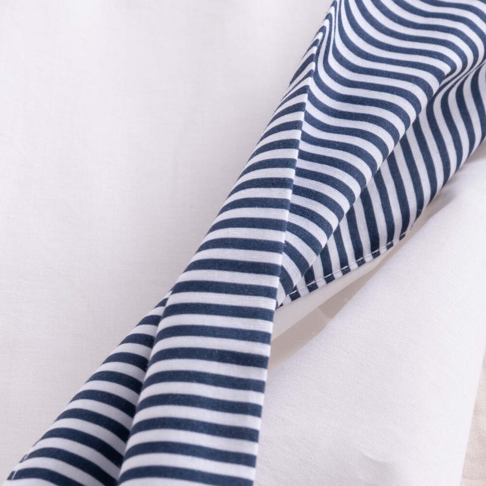 JUEGO DE SABANAS 1 PLAZA ALGODON AZUL STRIPE 200H MARINO