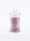 VELA FRASCO VIDRIO TAPA FRUTILLA FUCSIA