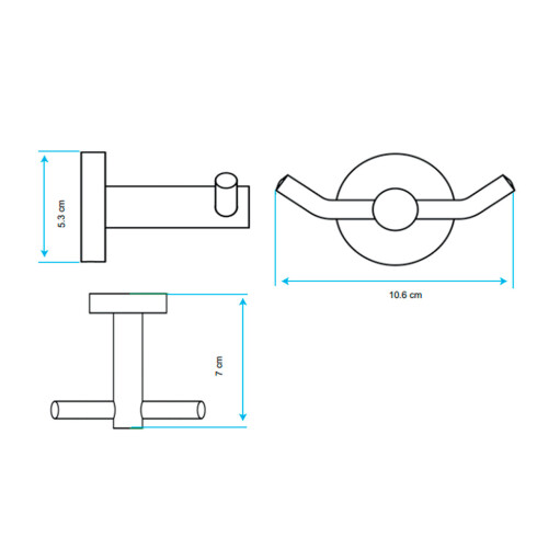 PERCHA METALICA DE BAÑO TIPO PERCHA LINEA MODENA ROSE GOLDEN BRONCE-ROSE GOLD
