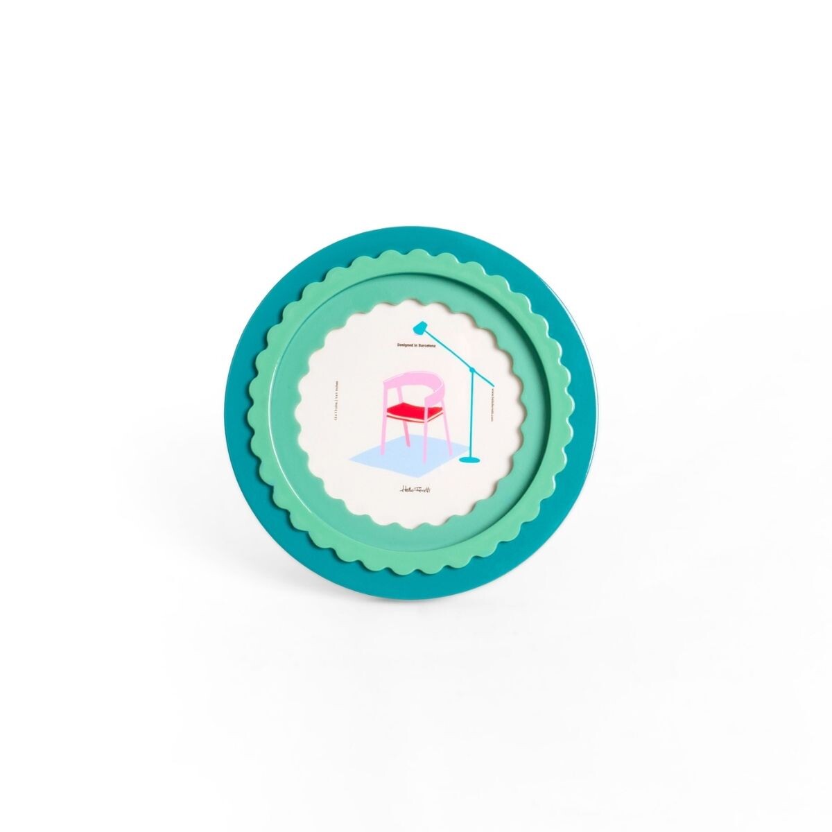 Portaretrato circular de madera - Glossy Verde 