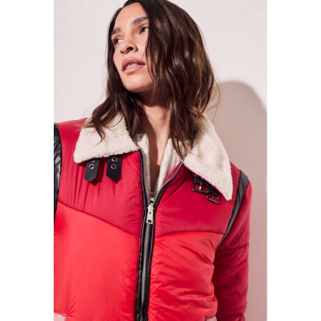 Campera Capitoneada Combinada Rojo