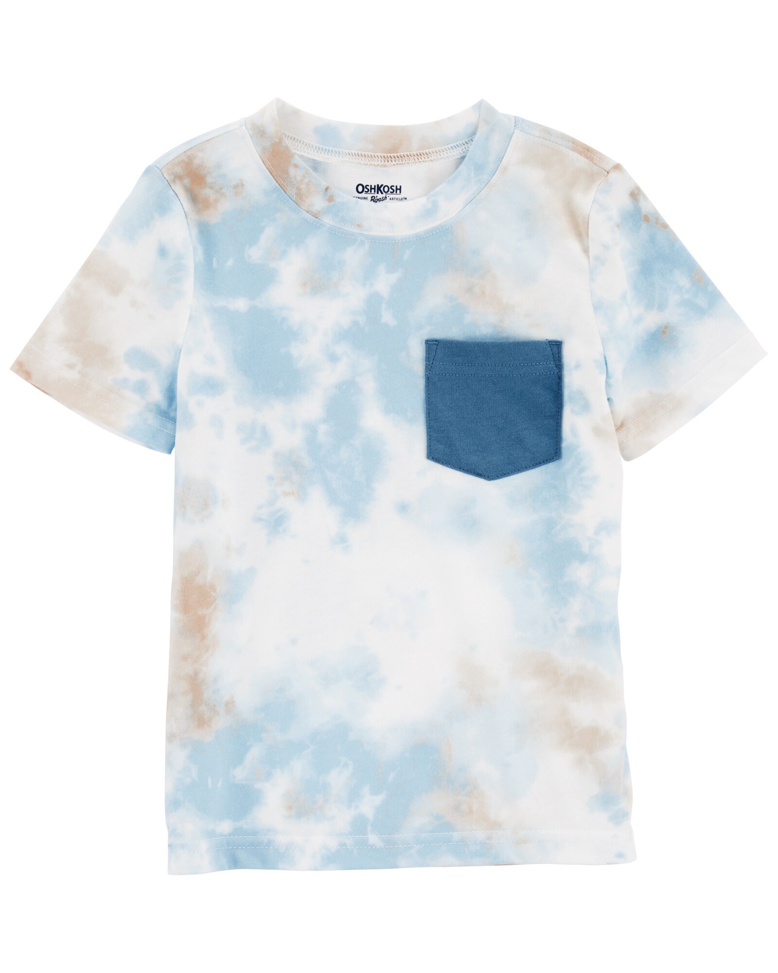 Remera de algodón, manga corta, diseño cloud dye. Talles 2-5T Sin color