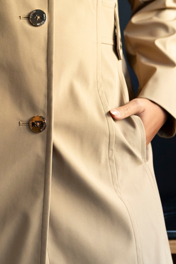 Gabardina Impermeable Capucha BEIGE