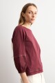 Remera mangas poplin ciruela