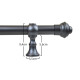 Barrote cortina de metal 2 m + 2 Soportes GRIS OSCURO