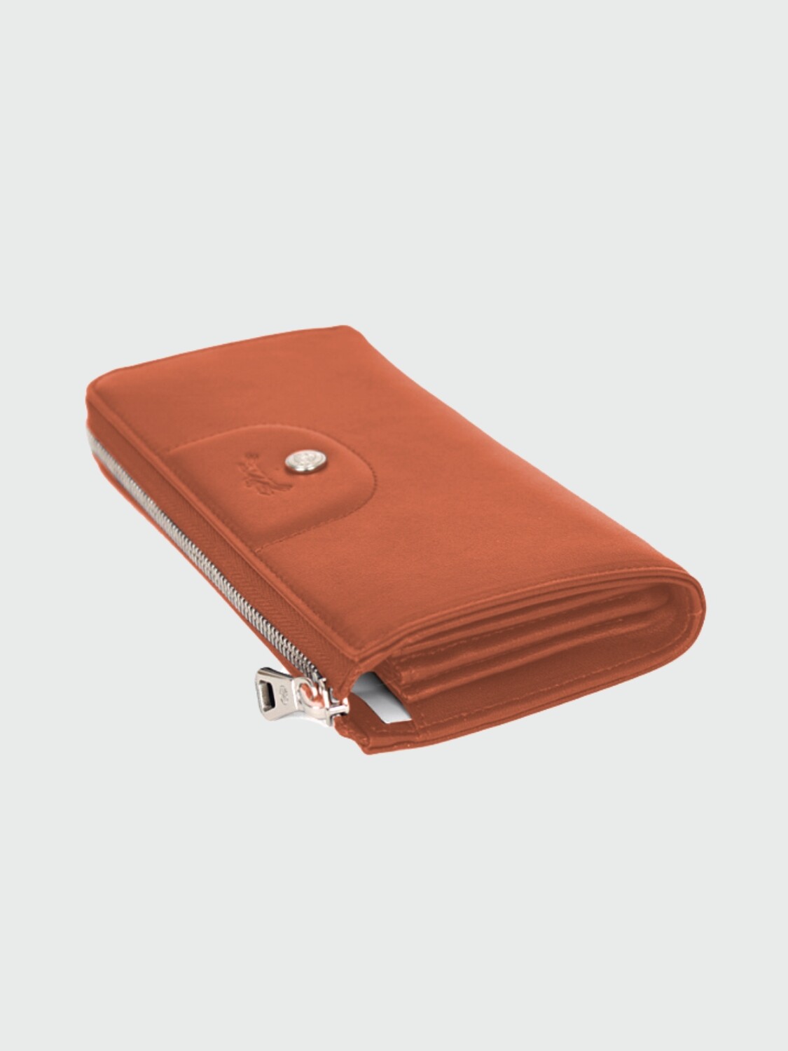 Longchamp -Billetera clásica de cuero Le pliage cuir Marrón