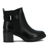 Darkness Bota De Dama Caña Baja Taco Cuadrado Detalle C/ Hebilla - Negro Negro
