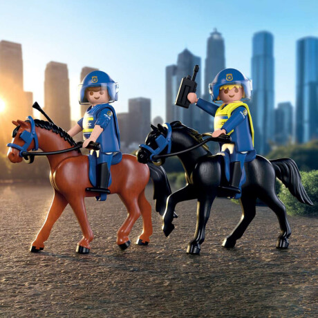 Escuadrón De Policía A Caballo Playmobil 18 Piezas