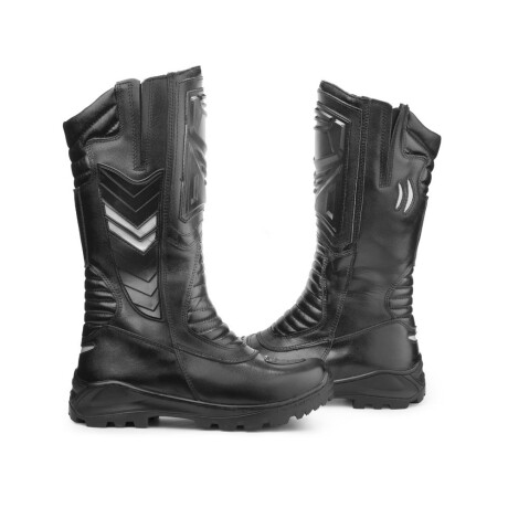 Botas de motociclista Acero Elite 39cm cuero legítimo Negro