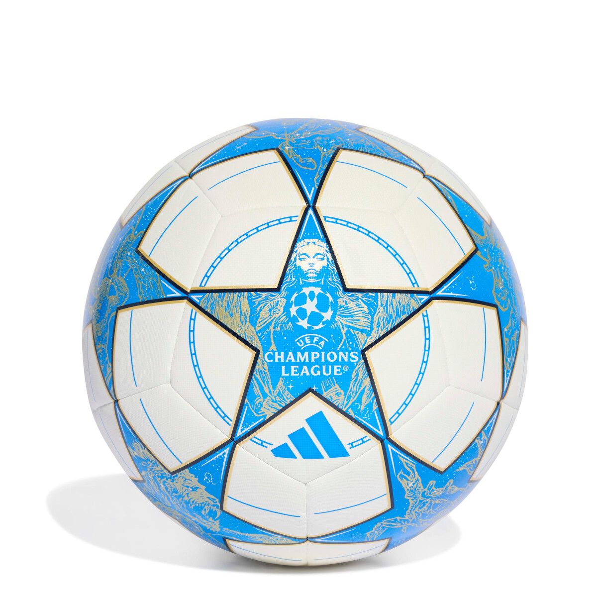 Pelotas Adidas UCL Training 25/26 League Stage Unisex Adidas - Blanco - Celeste - Dorado 