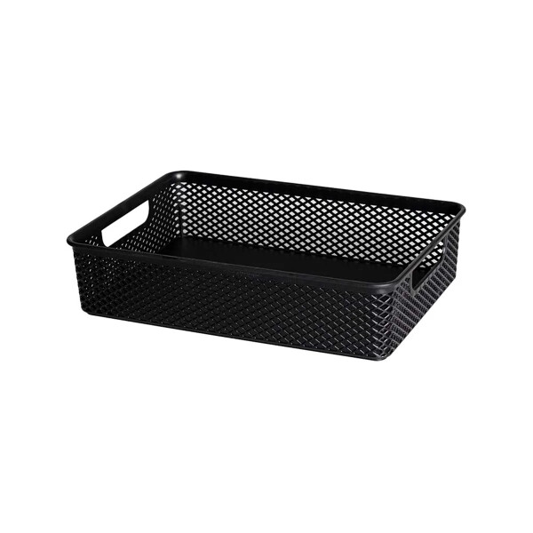 CESTO ORGANIZADOR LINEA NEGRO 30X21X7 CM CESTO ORGANIZADOR LINEA NEGRO 30X21X7 CM
