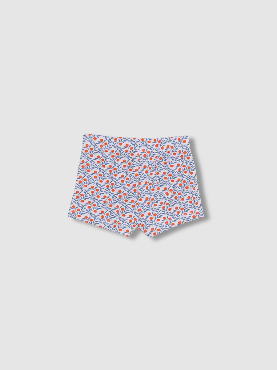 Bañador De Estampado Ramas Floral Blanco