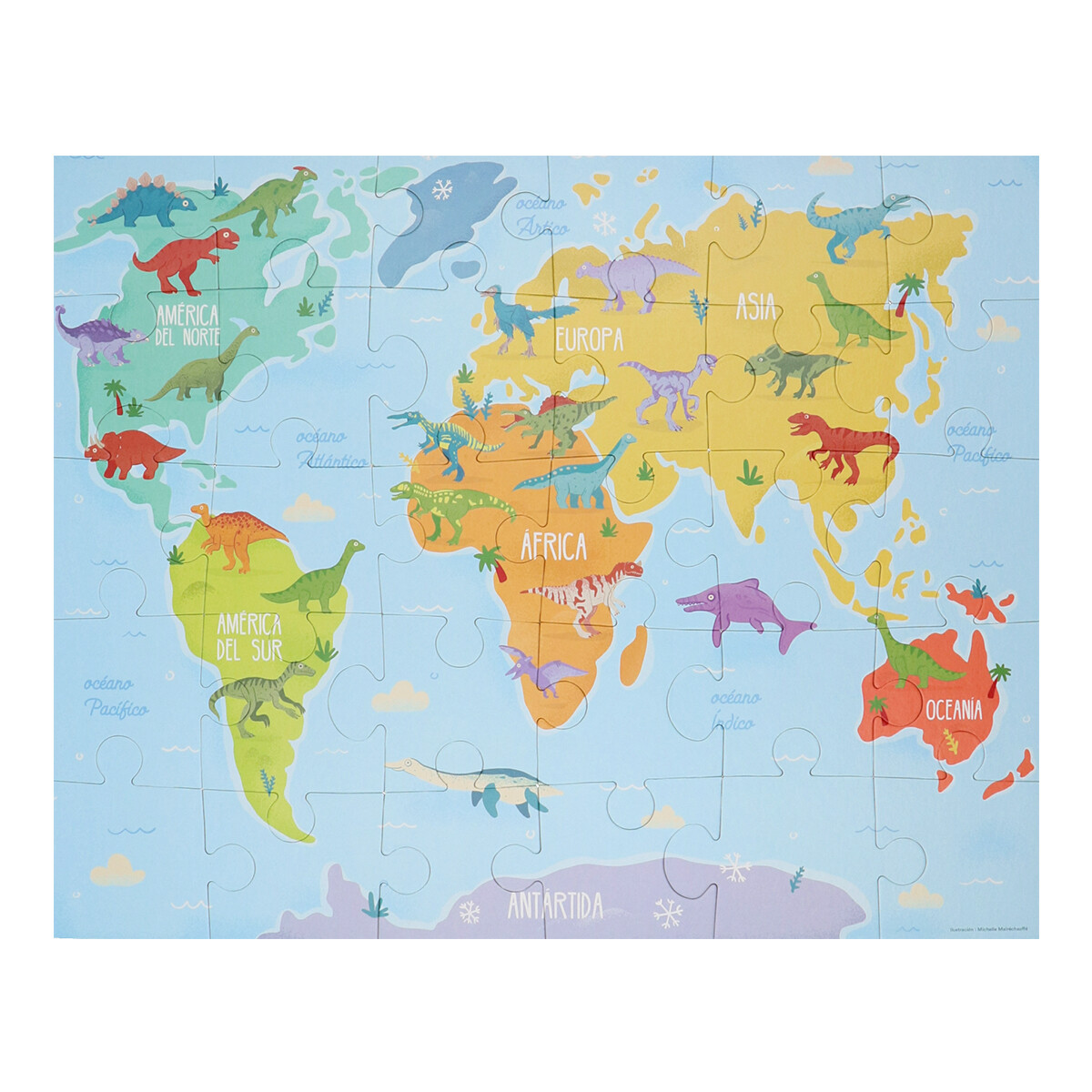 Puzzle Dinosaurios Del Mundo 