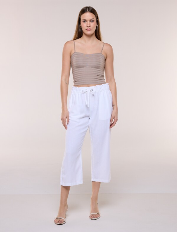 Capri Pull On Lino Con Cordón Ajustable CRUDO