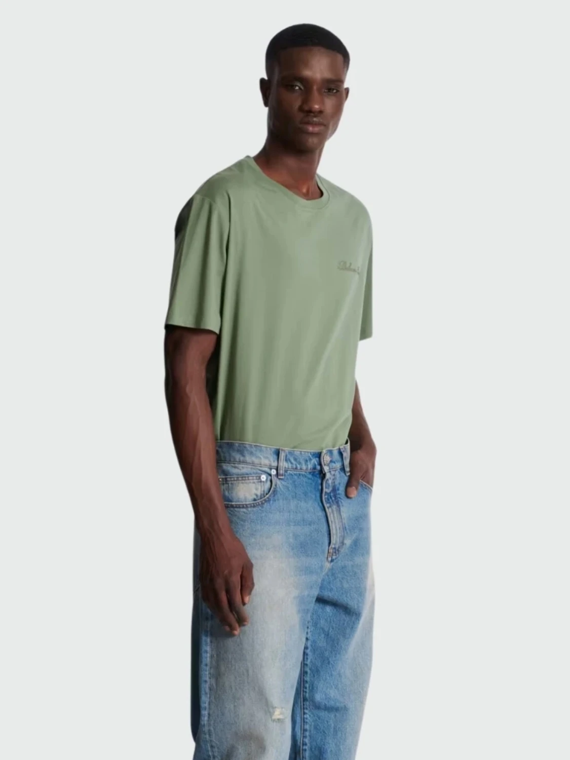 Balmain - Jean con efecto desgastado de corte holgado Azul