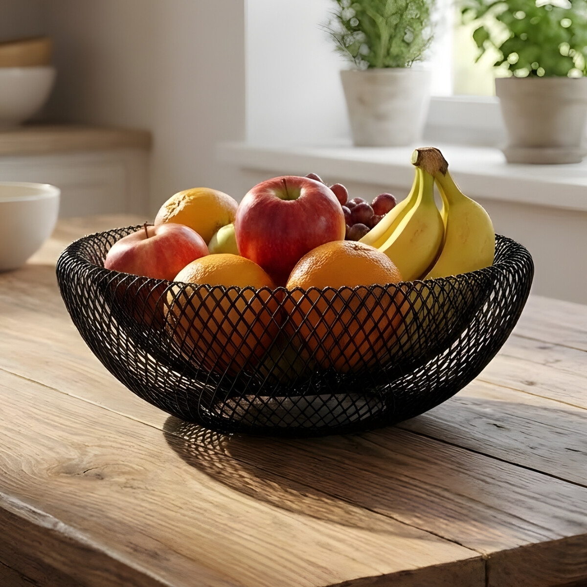 Frutero de rejilla doble pared D20x2,5cm - NEGRO 