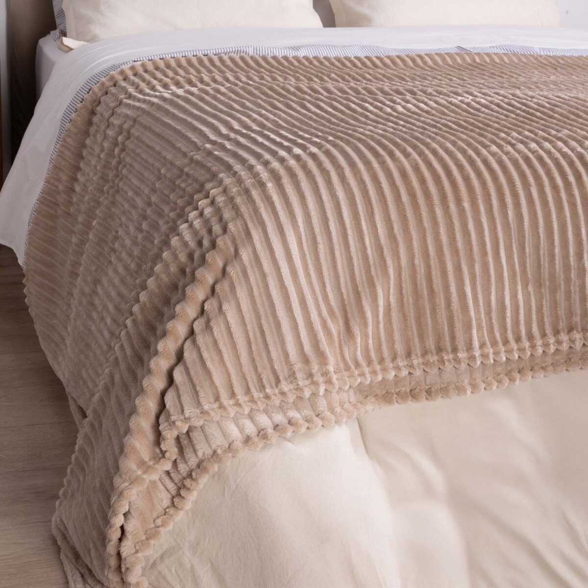 MANTA - 1 PLAZA ALGODON MARRON DERBY TOSTADO 