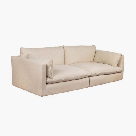 SOFÁ C/FUNDAS DESMONTABLES 3 CUERPOS TELA NATURAL-BEIGE LA JOLA CRUDO