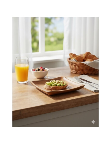 PLATO CUADRADO MADERA ACACIA 20X20/H3CM PLATO CUADRADO MADERA ACACIA 20X20/H3CM