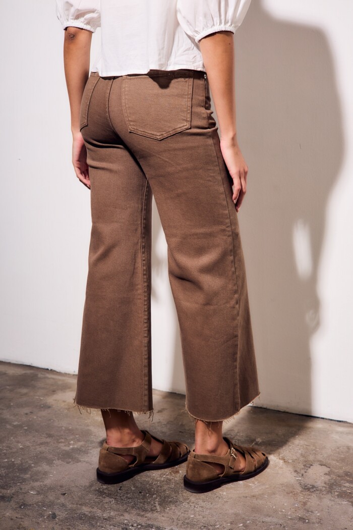 Jean Wide Flared Wide Leg Chocolate