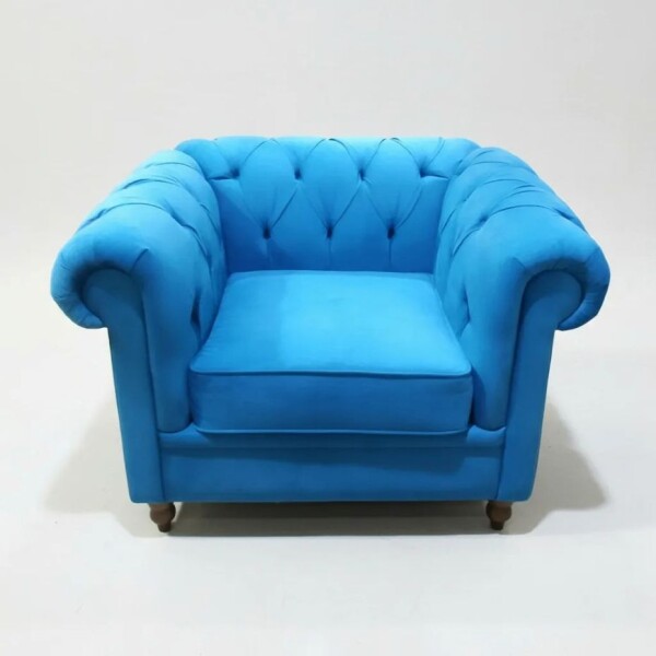 Sofa 1 cuerpo Clasico - Tapizada tela Turquesa Sofa 1 cuerpo Clasico - Tapizada tela Turquesa