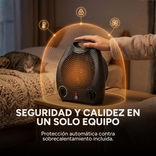 Caloventilador Goldtech 2000W 220V 2 Modos Frío Calor Negro