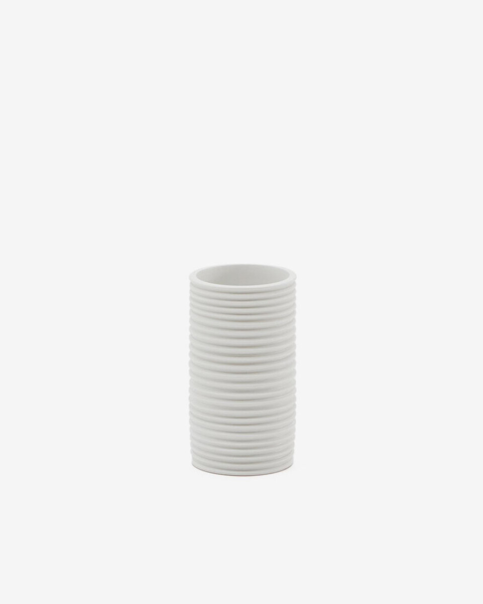 Jarrón Sibone de cerámica blanco - 13 cm 
