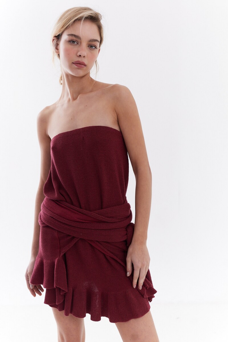 Vestido Calypso Bordó