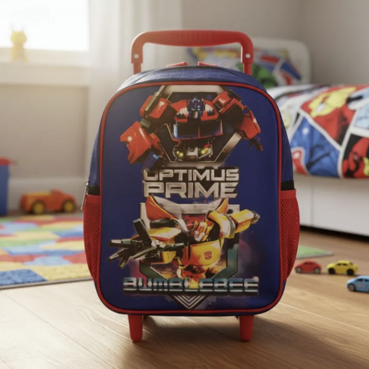Mochila Habro Escolar Con Carro Transformers 
