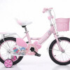 Bicicleta rodado 16 con rueditas, canasto y asiento trasero. Rosa