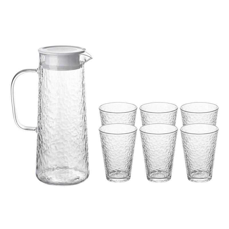 JGO JARRA VIDRIO C/VASOS 7PZAS Unica