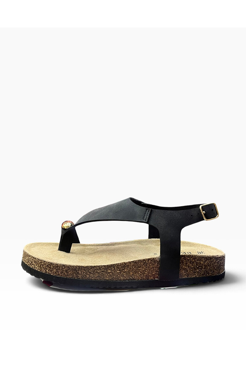 Sandalia Bettina con aplique BT105 Negro