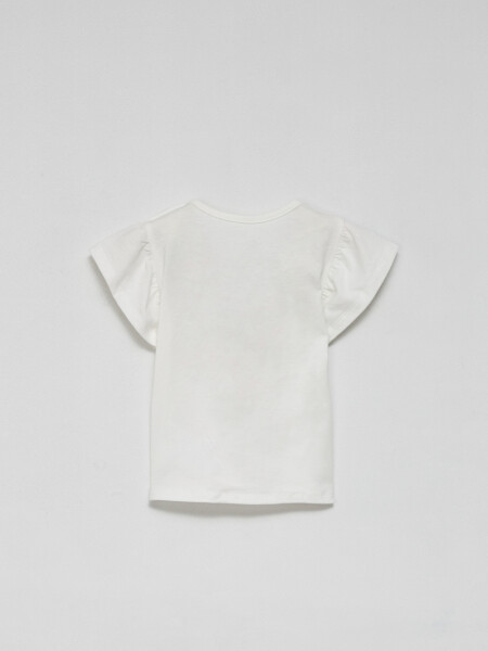 Remera Manga Corta Volados Blanco