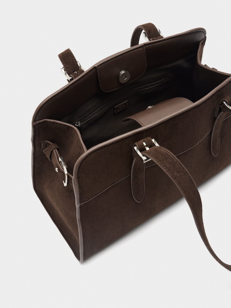 Bolso Tote Efecto Piel marron