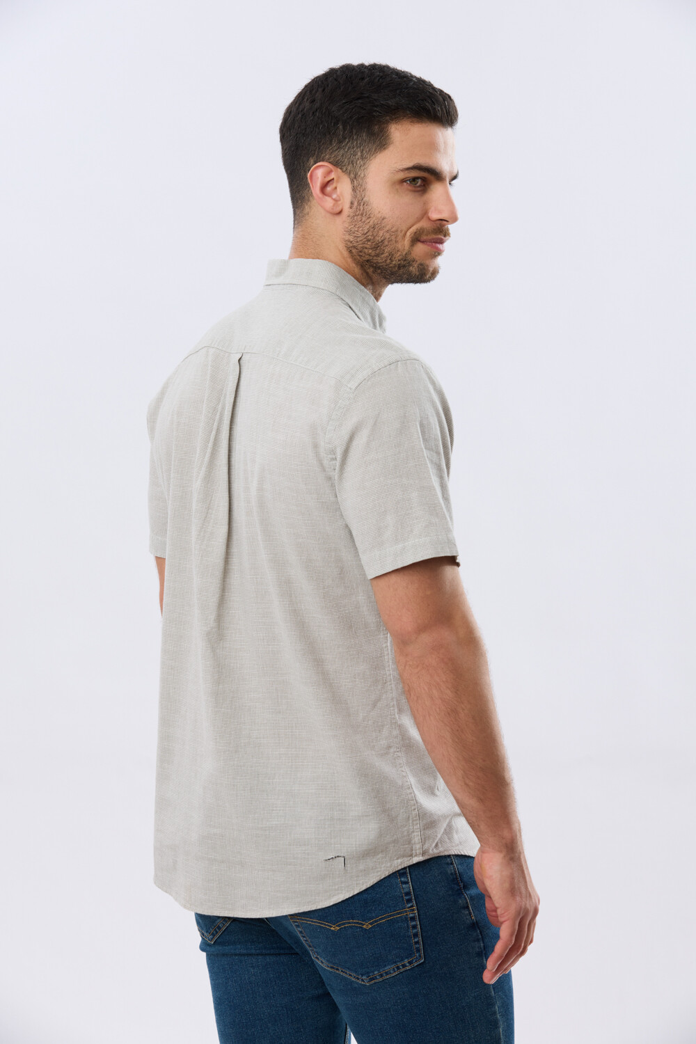 CAMISA CUADROS DE LINO Verde