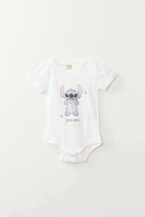 Body manga corta estampa Stitch Blanco