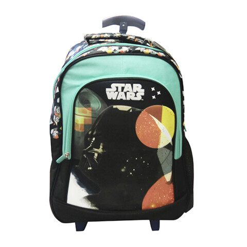 Mochila Infantil con Carro Jacquard Grande 40 x 30 cm STAR WARS AZUL