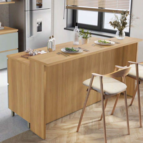 Barra Isla MDF 120cm Canelada GAMAS DE BEIGE