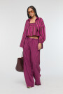 CAMISA RAYADA BOHO Fucsia