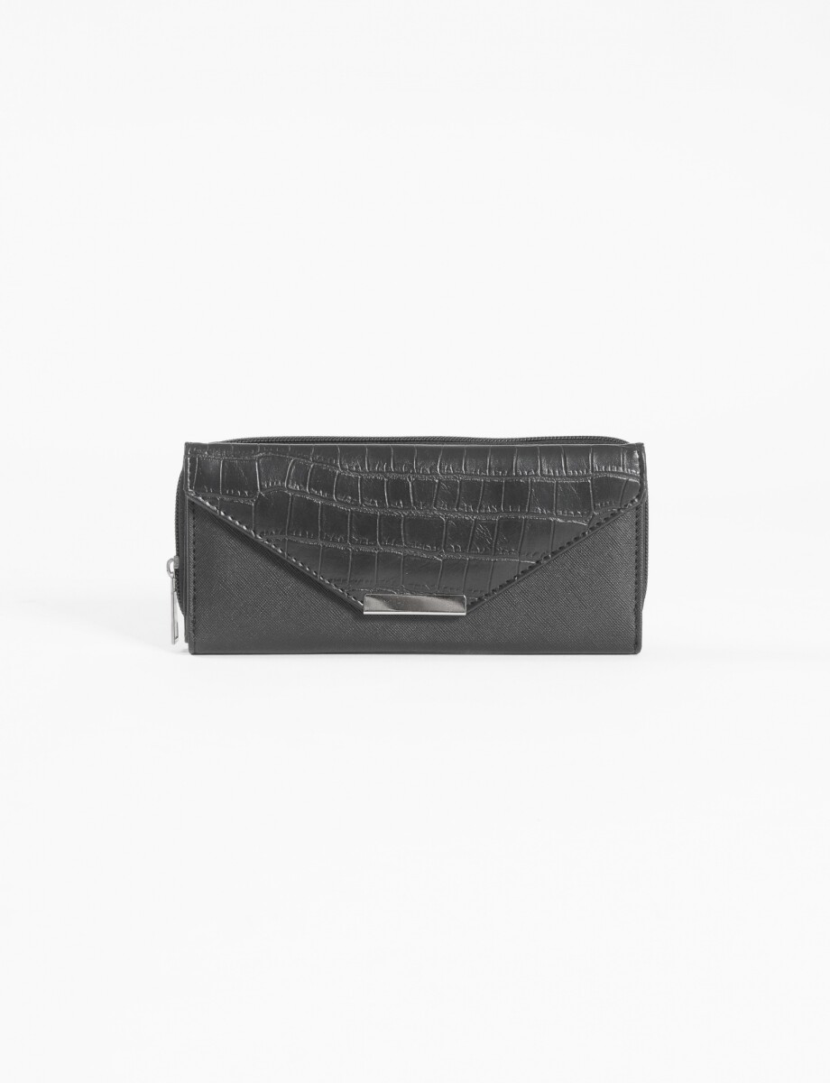 Billetera rectangular combinada - negro 