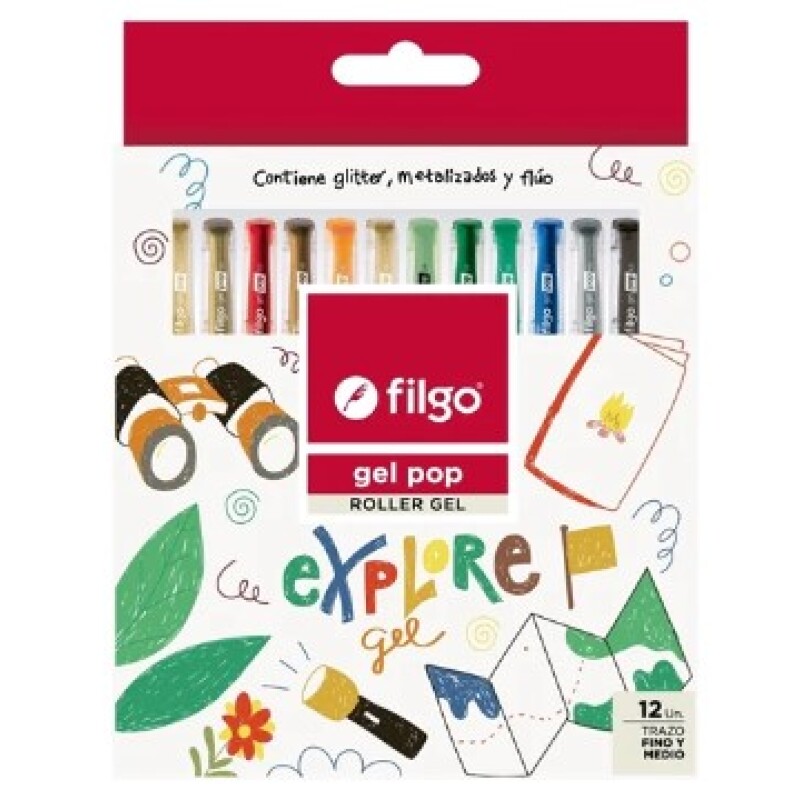 Filgo Lapicera Roller gel pop- Estuche 12 Explore Filgo Lapicera Roller Gel Pop- Estuche 12 Explore