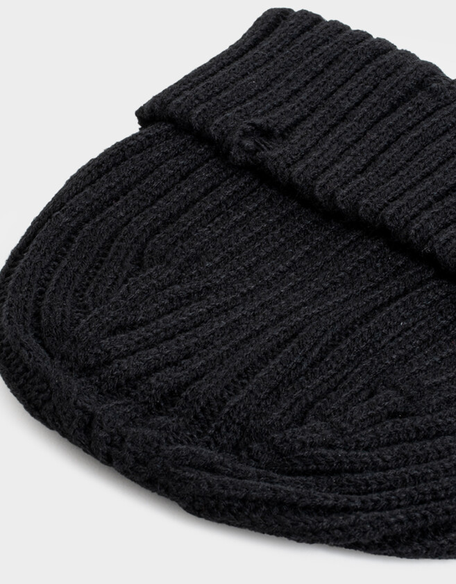 Gorro Clasico Gorro Tejido Efecto Rotura - Negro