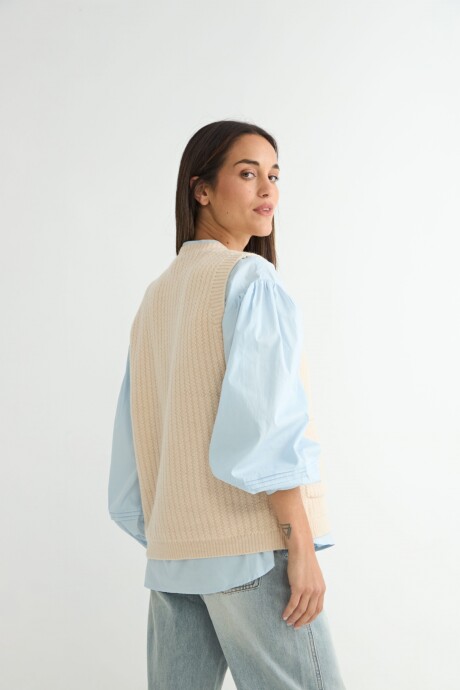 CHALECO LONGAN BEIGE