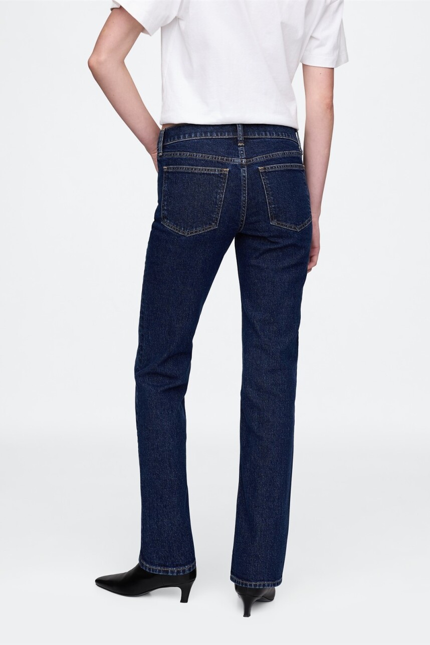Jean 90S Straight Tiro Bajo Mujer Dark Indigo 1