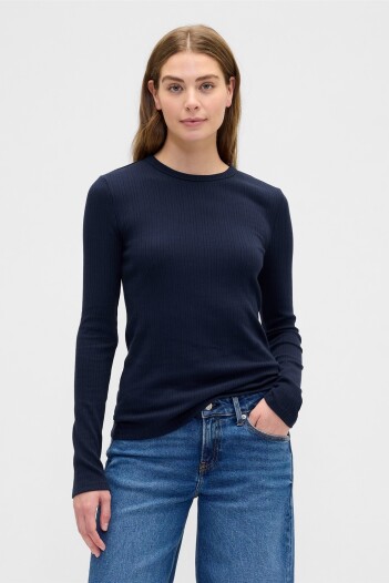 Remera Rib Mujer Navy Uniform