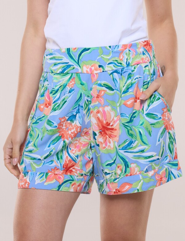 Short Flores CELESTE/MULTI