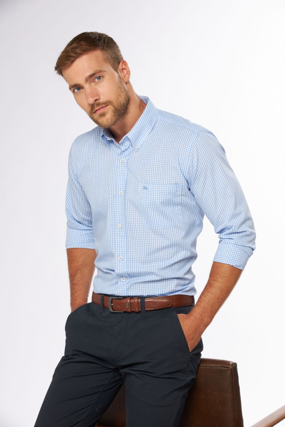 CAMISA SPORT A CUADROS Azul
