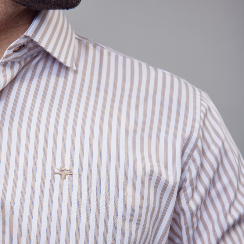 Camisa Luxury Blanca con rayas doradas